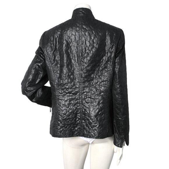 Steilmann Black Quilted Lightweight Jacket Full Zipper Mock Neck Collar - Picture 3 of 9